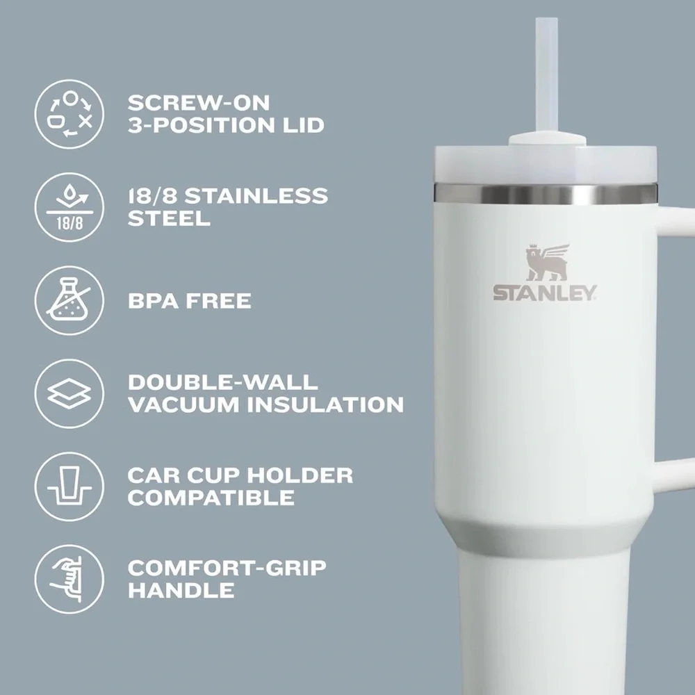 Stanley White Insulated Tumbler with Handle - Picture 3 of 6